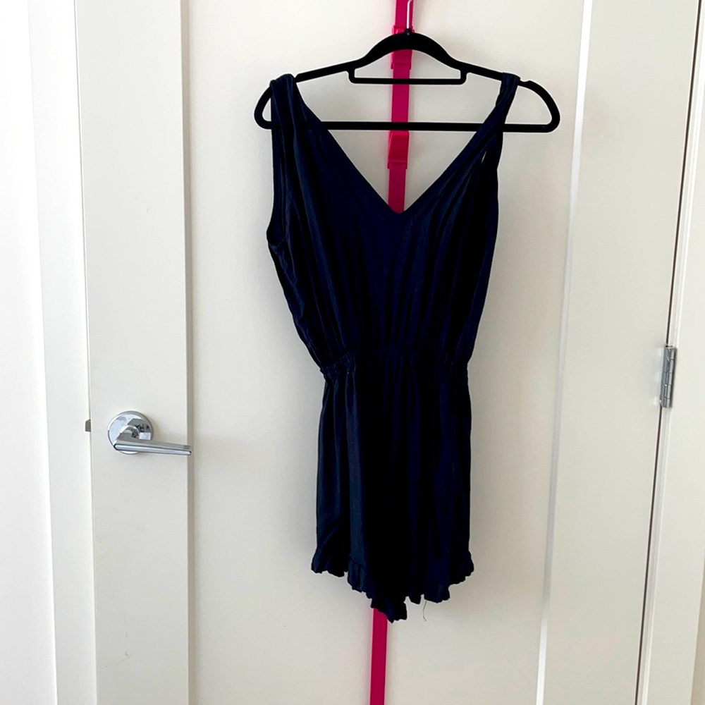 Black backless romper